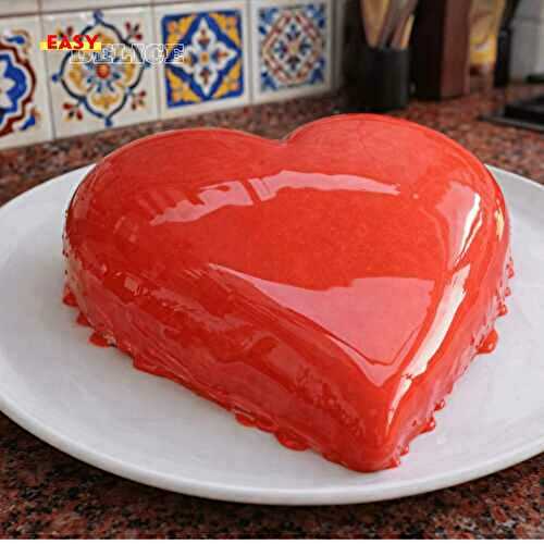RECETTE SAINT VALENTIN ENTREMET CŒUR | GLAÇAGE MIROIR ROUGE