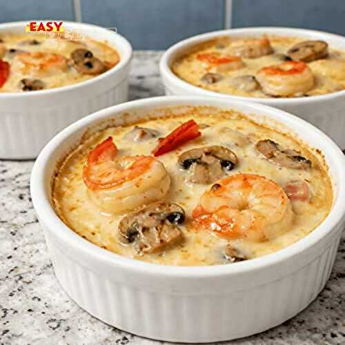 Cassolette de la Mer : Saint-Jacques, Crevettes & Champignons