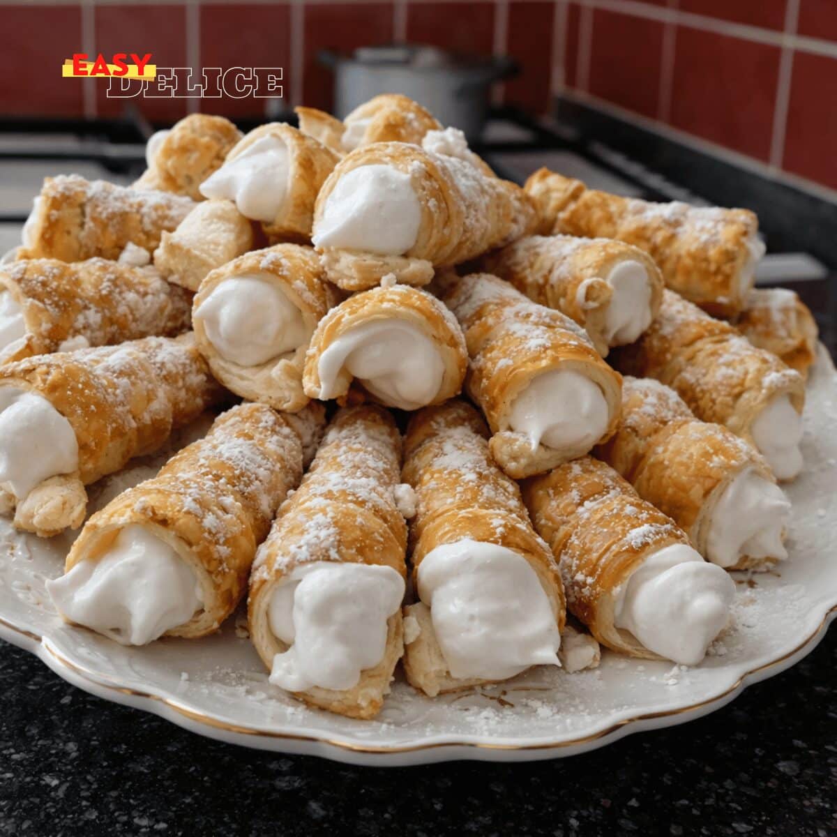 Cornets Feuilletés à la Crème Vanille (Façon Pâtisserie)