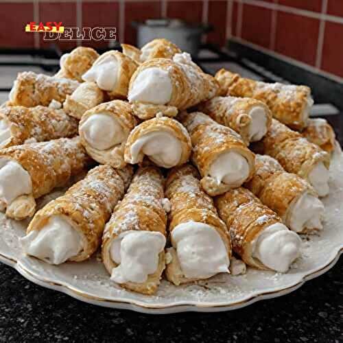 Cornets Feuilletés à la Crème Vanille (Façon Pâtisserie)