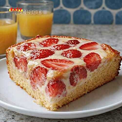 Gâteau Crémeux aux Fraises Façon Cheesecake Léger