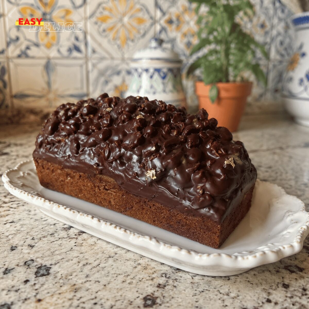 Cake Marbré Chocolat & Vanille avec Ganache et Glaçage Croquant