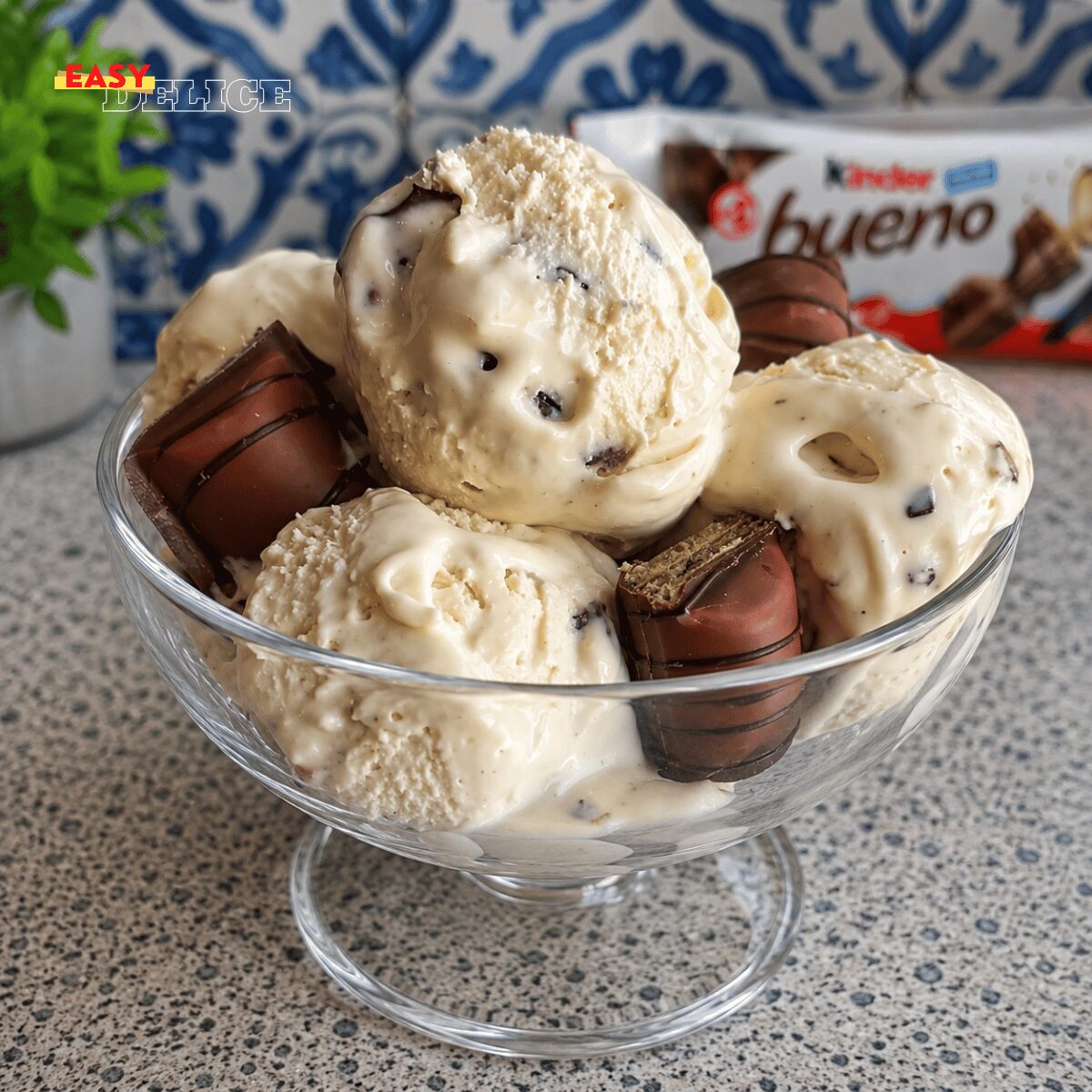 Glace Kinder Bueno Maison (Sans Sorbetière & Ultra Crémeuse)
