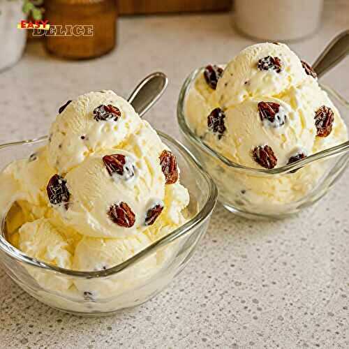 Glace Rhum Raisin Maison (Ultra Crémeuse & Gourmande)