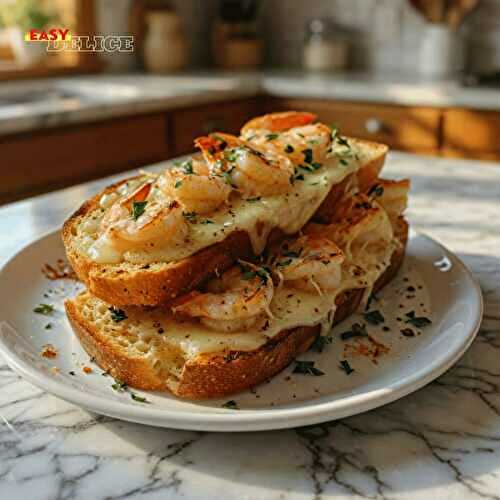Pain à l’Ail Grillé aux Crevettes & Fromage (Ultra Gourmand)