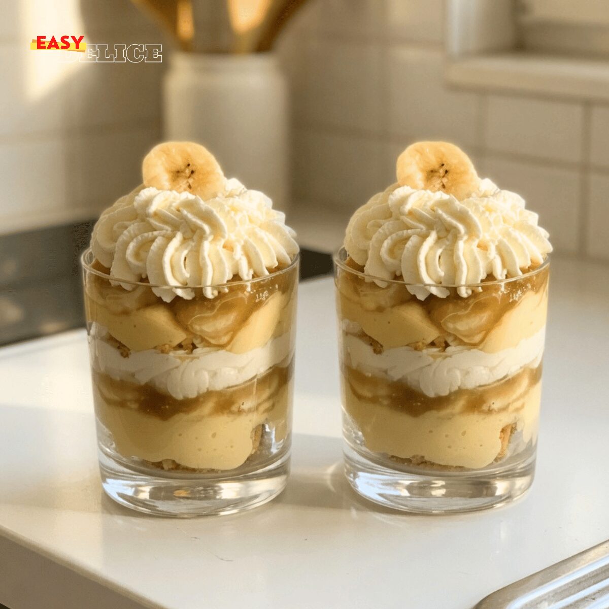 Verrines Banane & Crème Vanillée Façon Banoffee