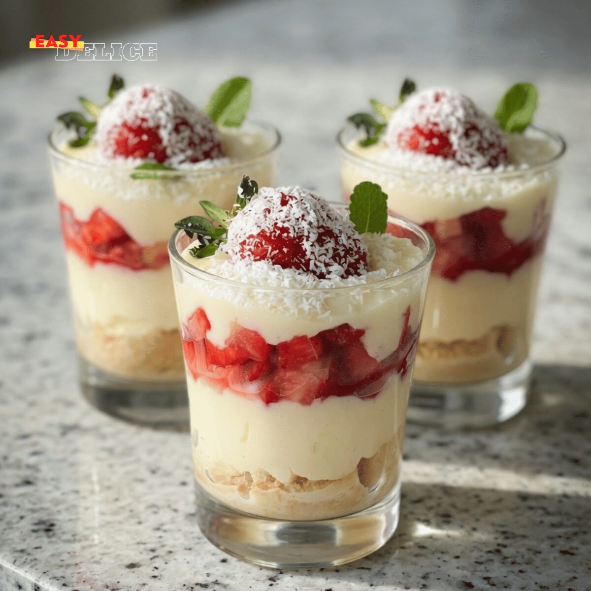 Verrines Coco & Fraises (Dessert Frais & Ultra Gourmand)