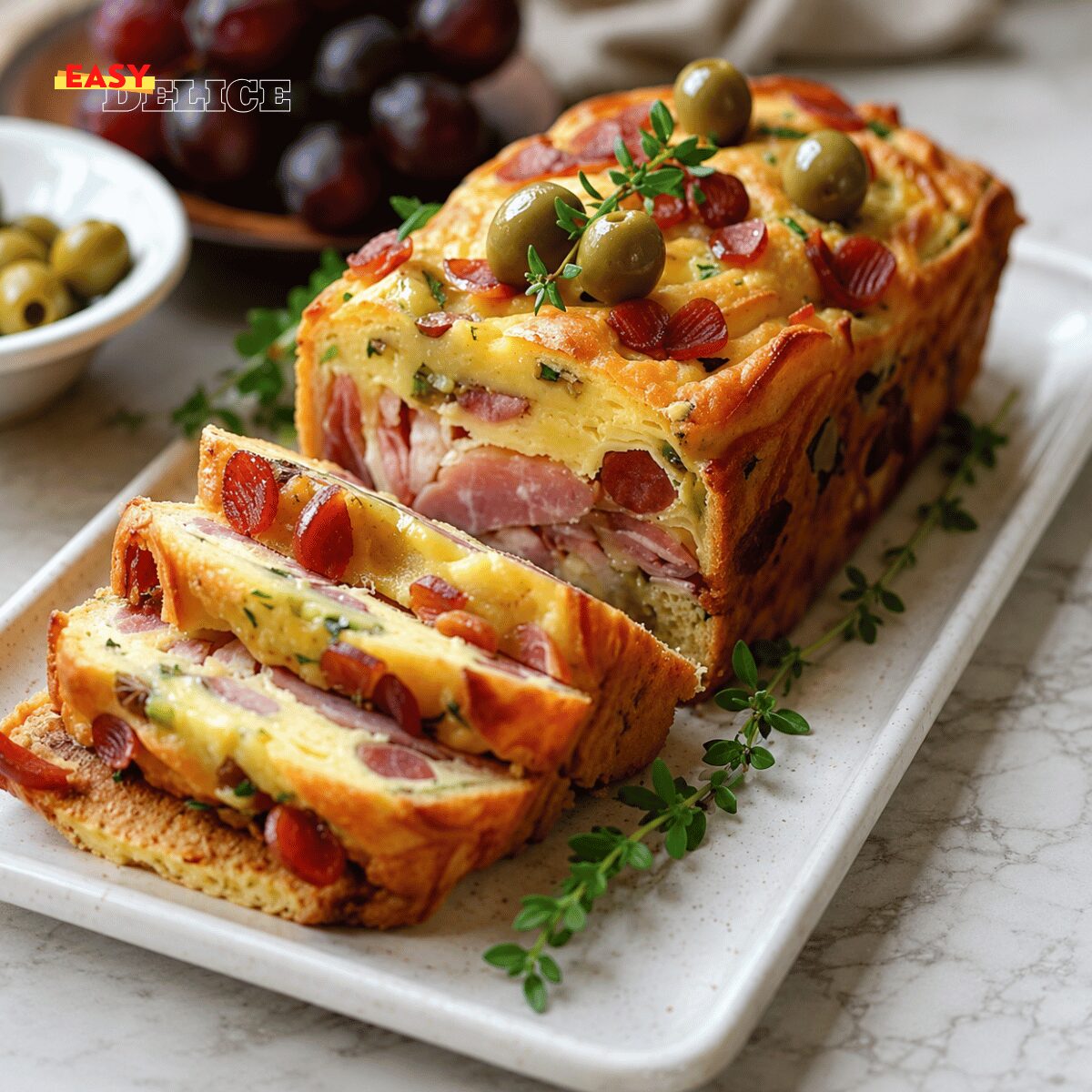 Cake Salé au Jambon et aux Olives — Moelleux, Gourmand et Façon Chef !