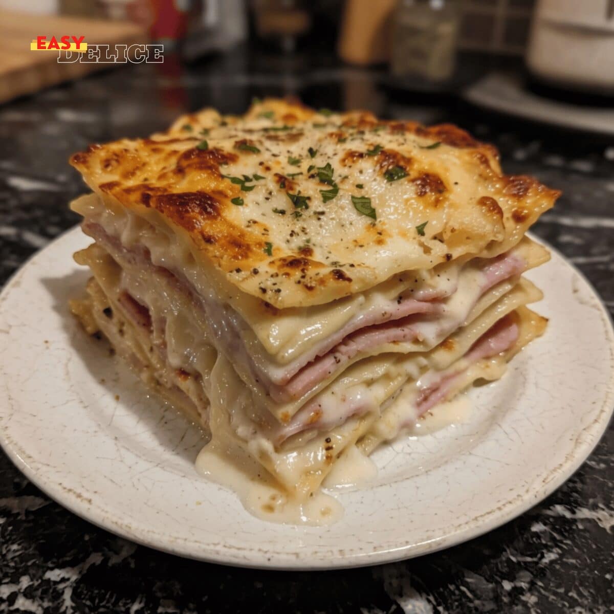 Lasagnes au Jambon et Fromage — Ultra Crémeuses et Gratinées !