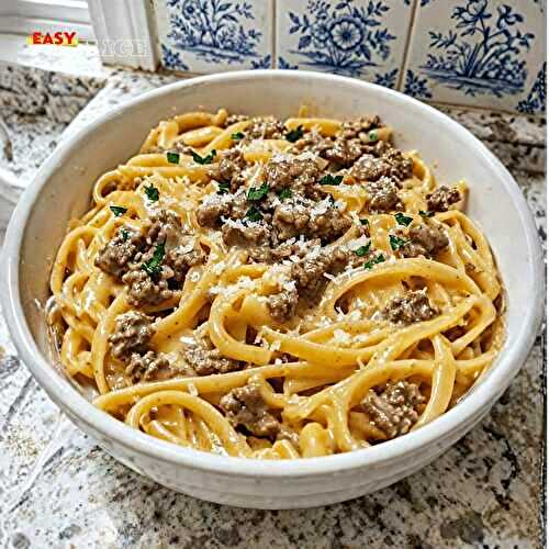 Linguines Crémeuses au Bœuf Haché et Parmesan : Prêtes en 30 Min