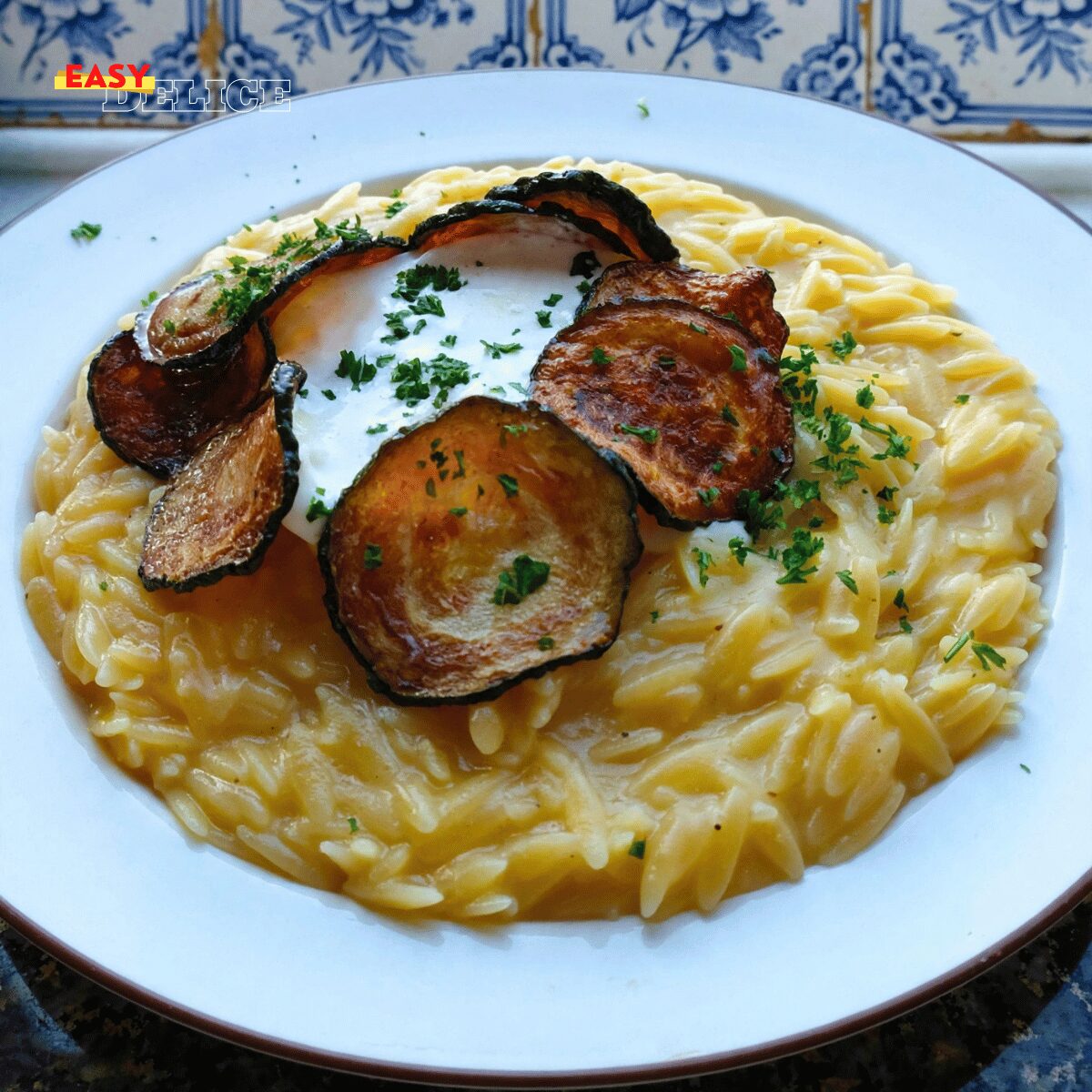Orzotto Crémeux aux Courgettes Grillées & Burrata : Risotto Facile aux Pâtes Orzo