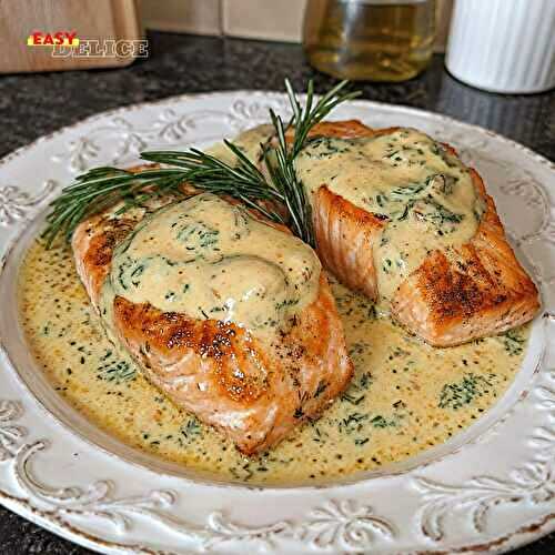 Pavé de Saumon Grillé — Sauce Crémeuse aux Échalotes & Aneth !
