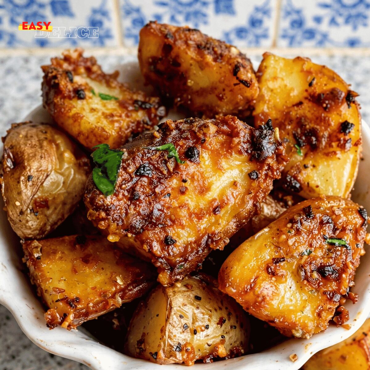 Pommes de Terre Rôties au Pesto Parmesan et Ail