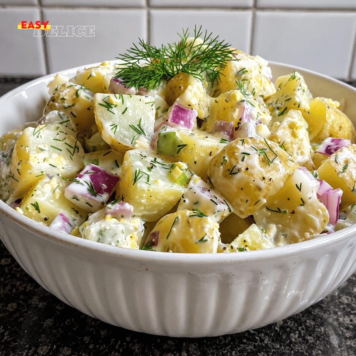 Salade de Pommes de Terre Crémeuse — Fraîche, Gourmande et Irrésistible !