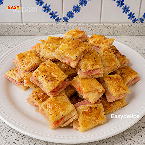 Feuilletés Croustillants au Jambon, Tomate & Mozzarella — Dorés, Fondants et Gourmands