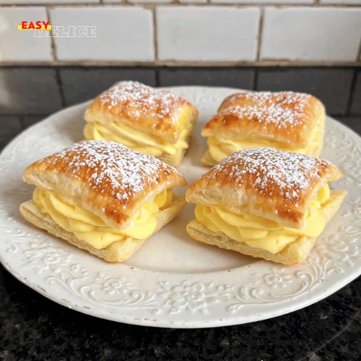 Feuilletés Gourmands à la Crème Pâtissière Ultra Fondante : Goûter Raffiné
