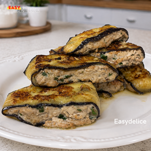 Rouleaux d’Aubergines Farcis à la Viande Hachée — Fondants, Gourmands et Faciles à Préparer !