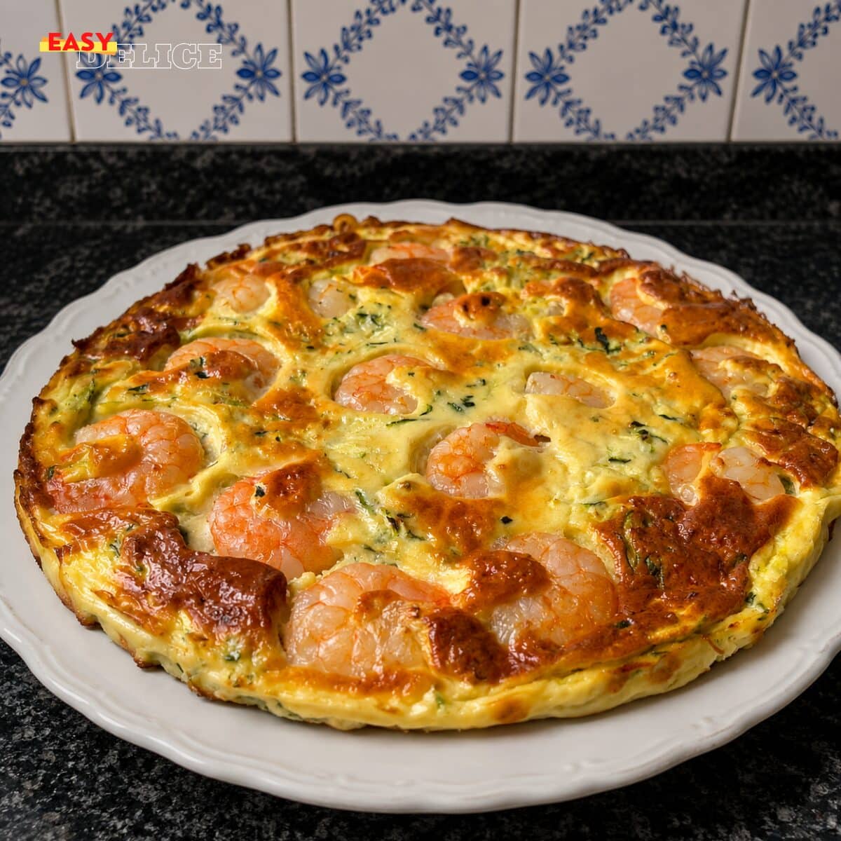 Tarte sans Farine aux Courgettes et Crevettes — Sans Pâte, Fondante et Ultra Facile !