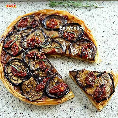 Tatin d’Aubergines aux Tomates Séchées, à l’Ail & au Romarin — Fondante, Croustillante et Ultra Gourmande !