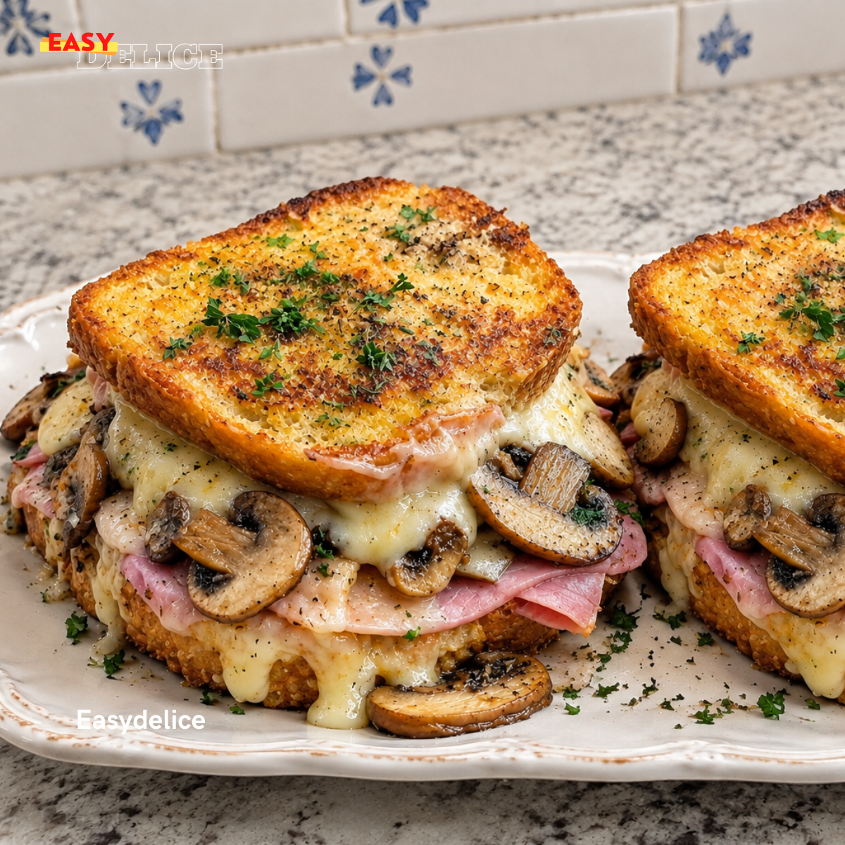 Croque-Monsieur Gourmand aux Champignons — Croustillant, Fondant & Ultra Fromagé