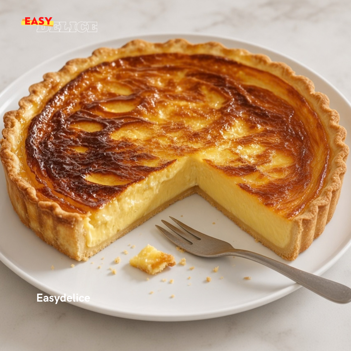 Flan Pâtissier à la Vanille sur Pâte Sablée — Crémeux et Bien Doré