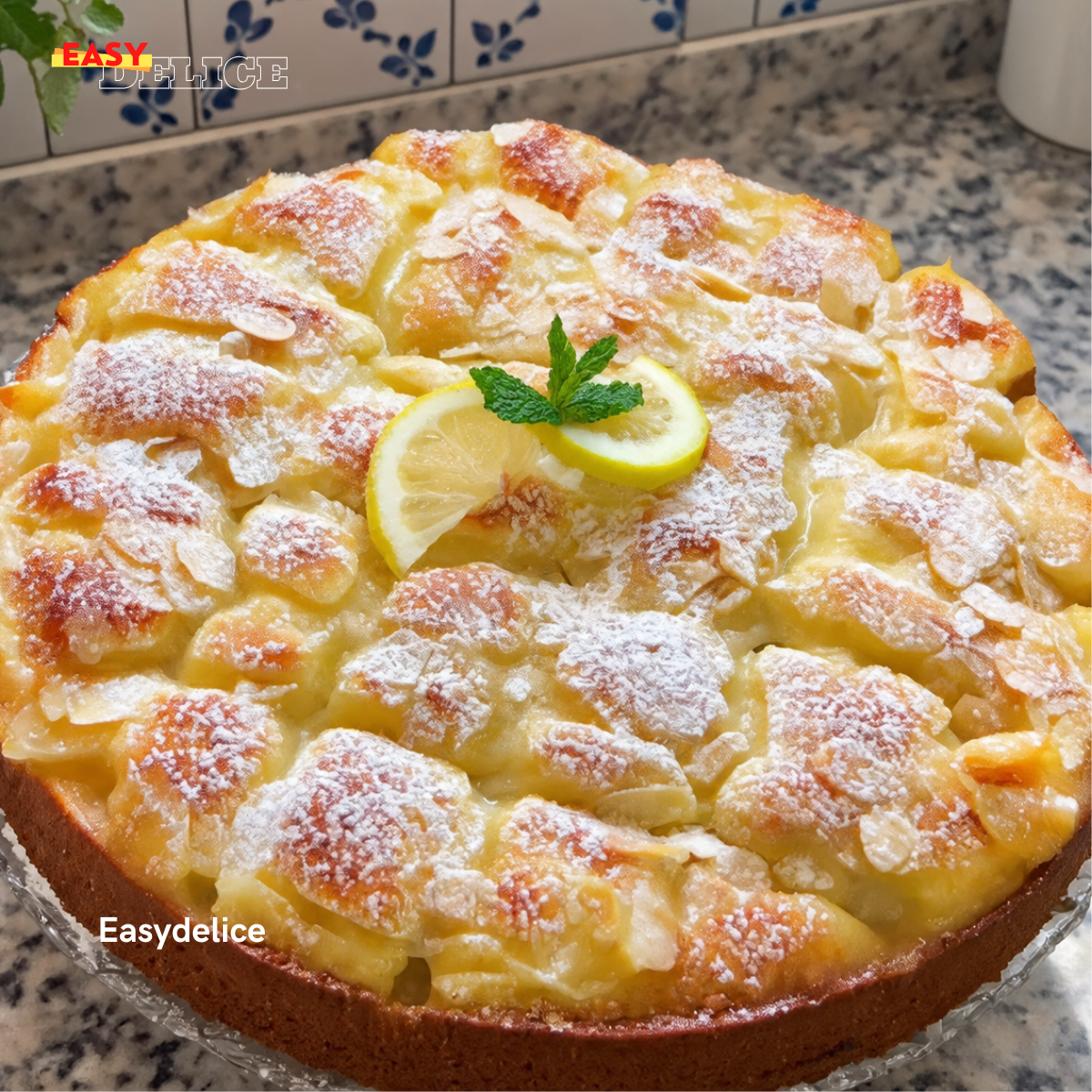 Gâteau Moelleux au Citron avec Crème de Citron & Amandes — Fondant, Parfumé & Gourmand