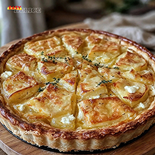 Tarte aux Oignons, Fromage de Chèvre, Miel & Thym — Fondante & Gourmande