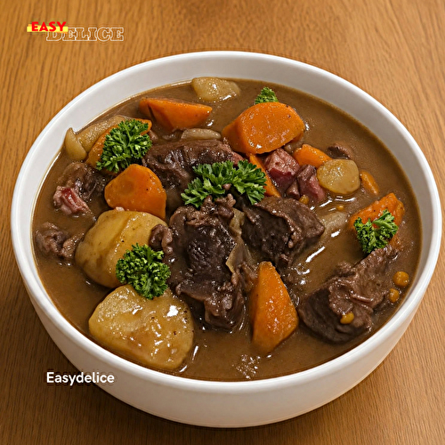 Bœuf Bourguignon au Four : la Recette Traditionnelle en Cocotte, Ultra Fondante