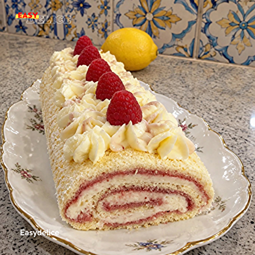 Bûche Framboise & Citron — Biscuit Moelleux, Crème Mascarpone & Cœur Fruité