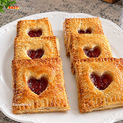 Sablés Feuilletés à la Confiture de Fraise — Cœurs Gourmands