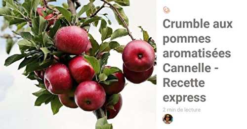 Crumble aux pommes aromatisées Cannelle - Recette express
