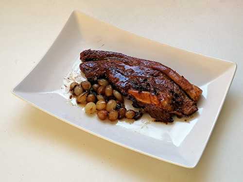 Tendron De Veau Au Vinaigre Et Oignons Poêlés Caramélisé au Miel.