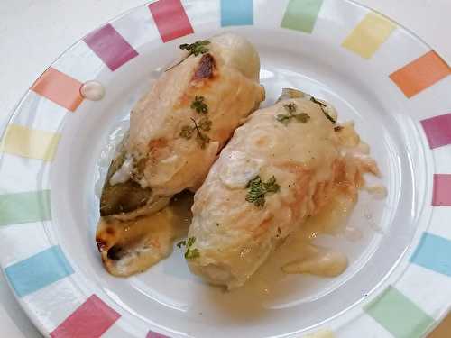 Endives au saumon fumé Écossais en gratin avec 1 béchamel.