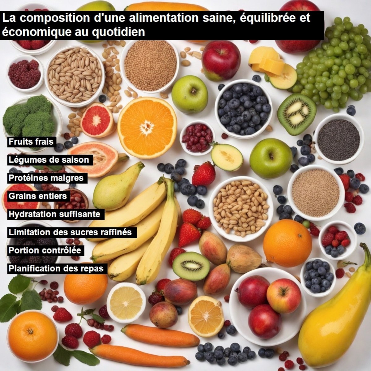 Les bienfaits d'une alimentation saine, équilibrée à petit coût