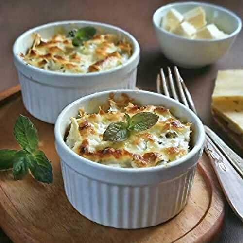 Gratin Ravioles Courgette Crème à la Menthe et Comté