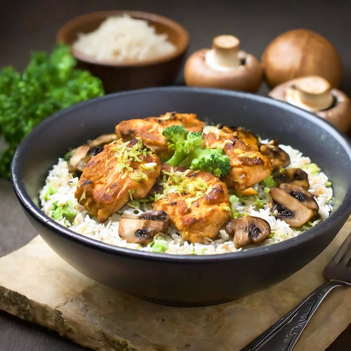 Poulet Crémeux aux Champignons: Savoureux filet de poulet en sauce