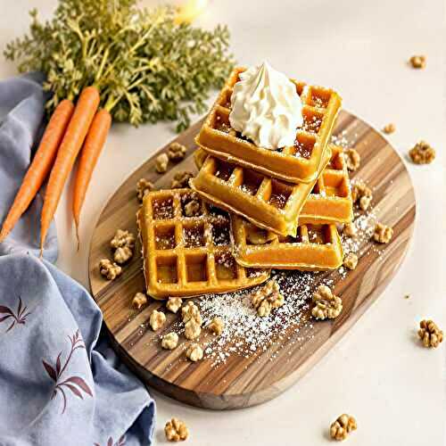 Gaufres carrot cake healthy – sans gluten, sans lait, sans œufs