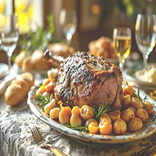 Gigot d’agneau persillé aux 40 gousses d’ail