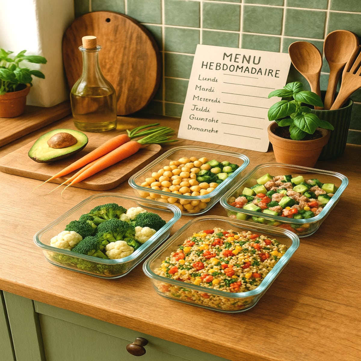 Adopte le batch cooking végétal et cuisine mieux toute la semaine