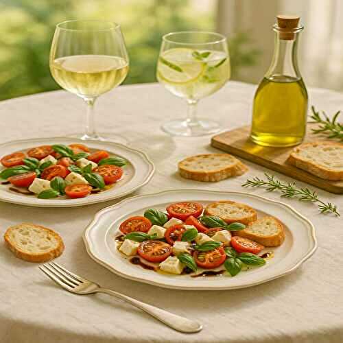 Salade Caprese légère, fraîche, prête en 10 min.