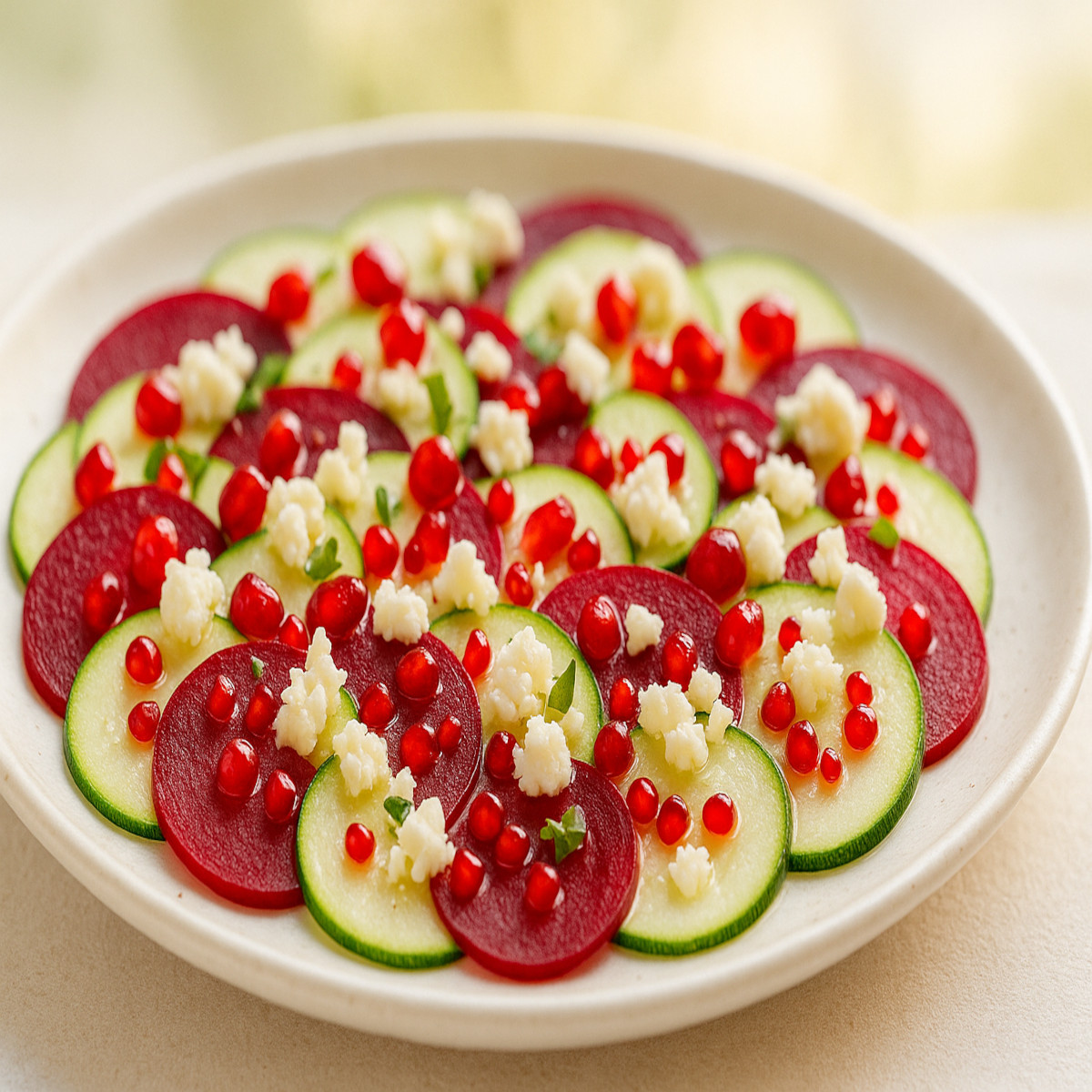 Carpaccio de betterave crue et courgette en moins de 20 minutes