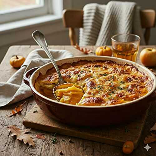 Gratin de butternut façon dauphinois - cuisson 50 min au four