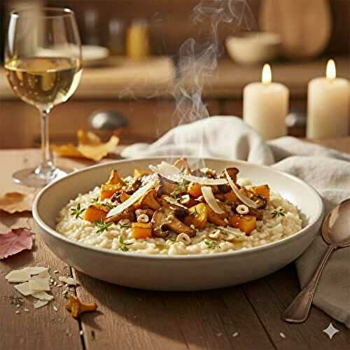 Risotto automnal en 50 min, recette aux champignons et courges