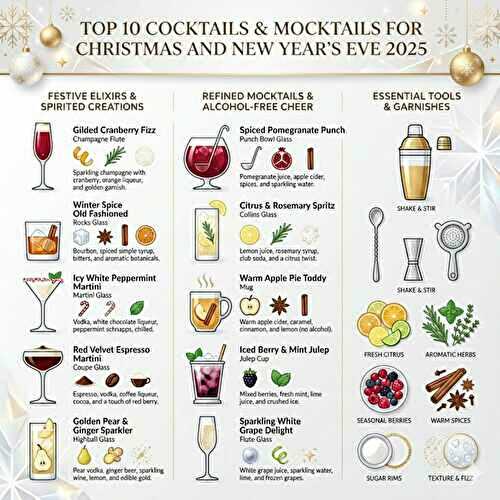 30 cocktails & mocktails du Réveillon 2025, le guide ultime