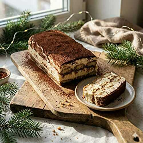 Bûche tiramisu facile : sans cuisson ni roulage (inratable)