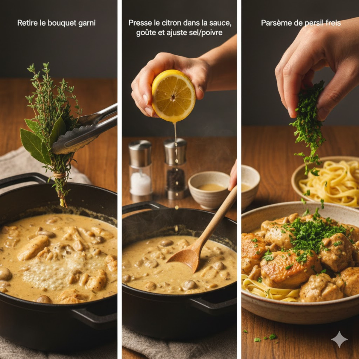 Poulet à la crème façon Mémé Cocard - recette en 60 min