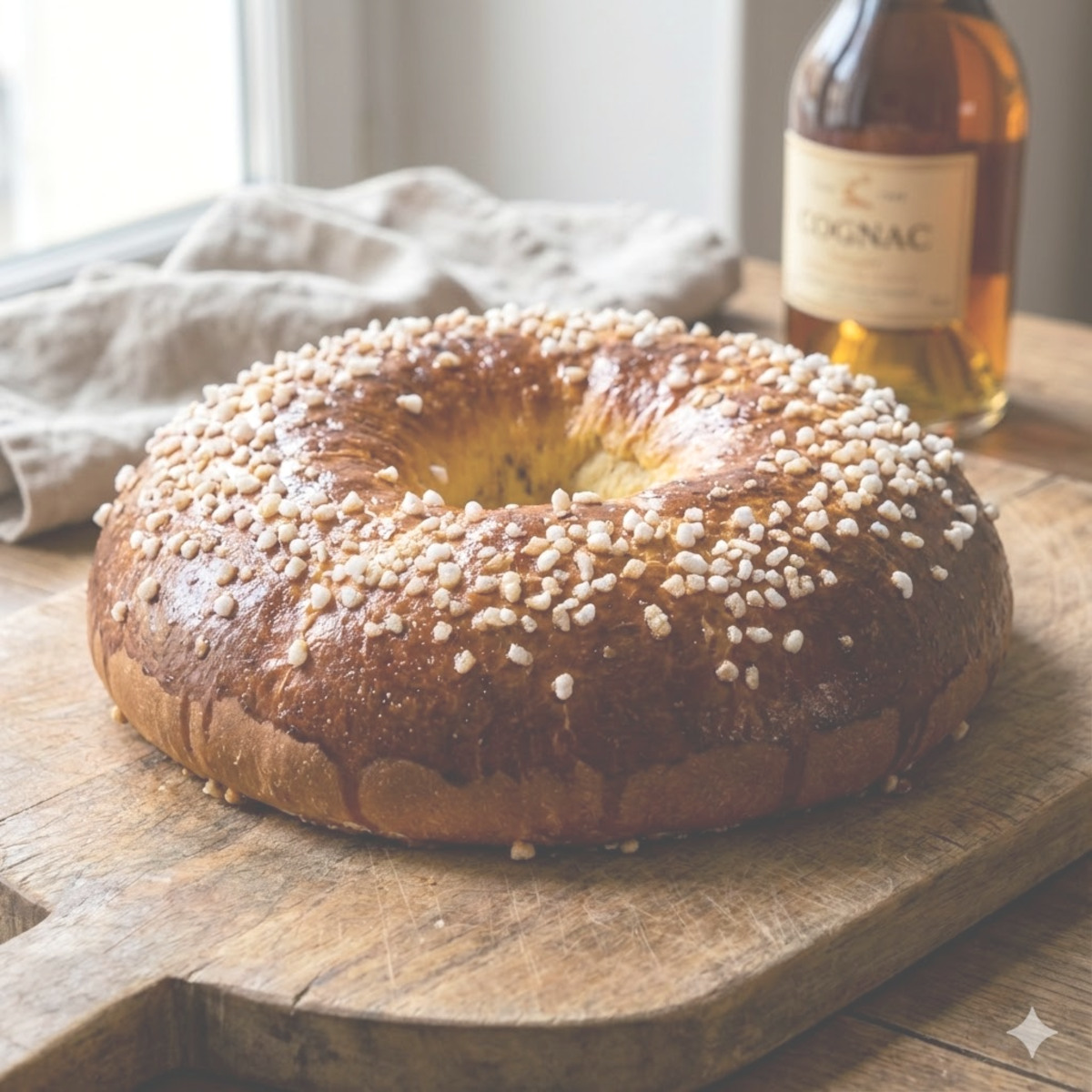 Couronne bordelaise : brioche des rois traditionnelle (mie filante)