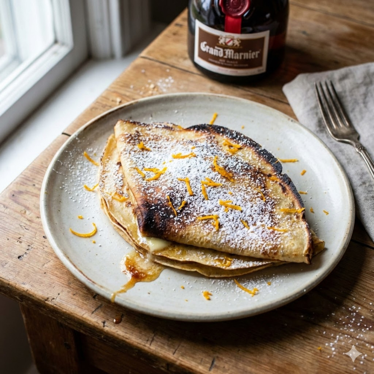 Pâte à crêpe Grand Marnier zestes d'orange prête en 15 min