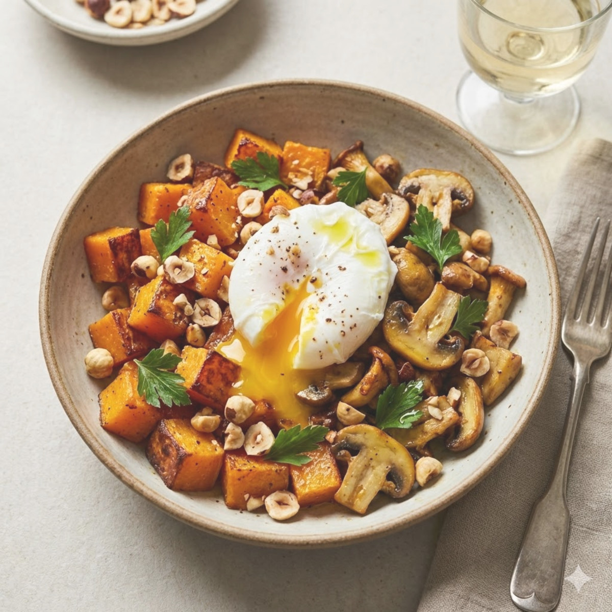 Winter bowl courge champignons : dîner cocooning prêt en 40 min