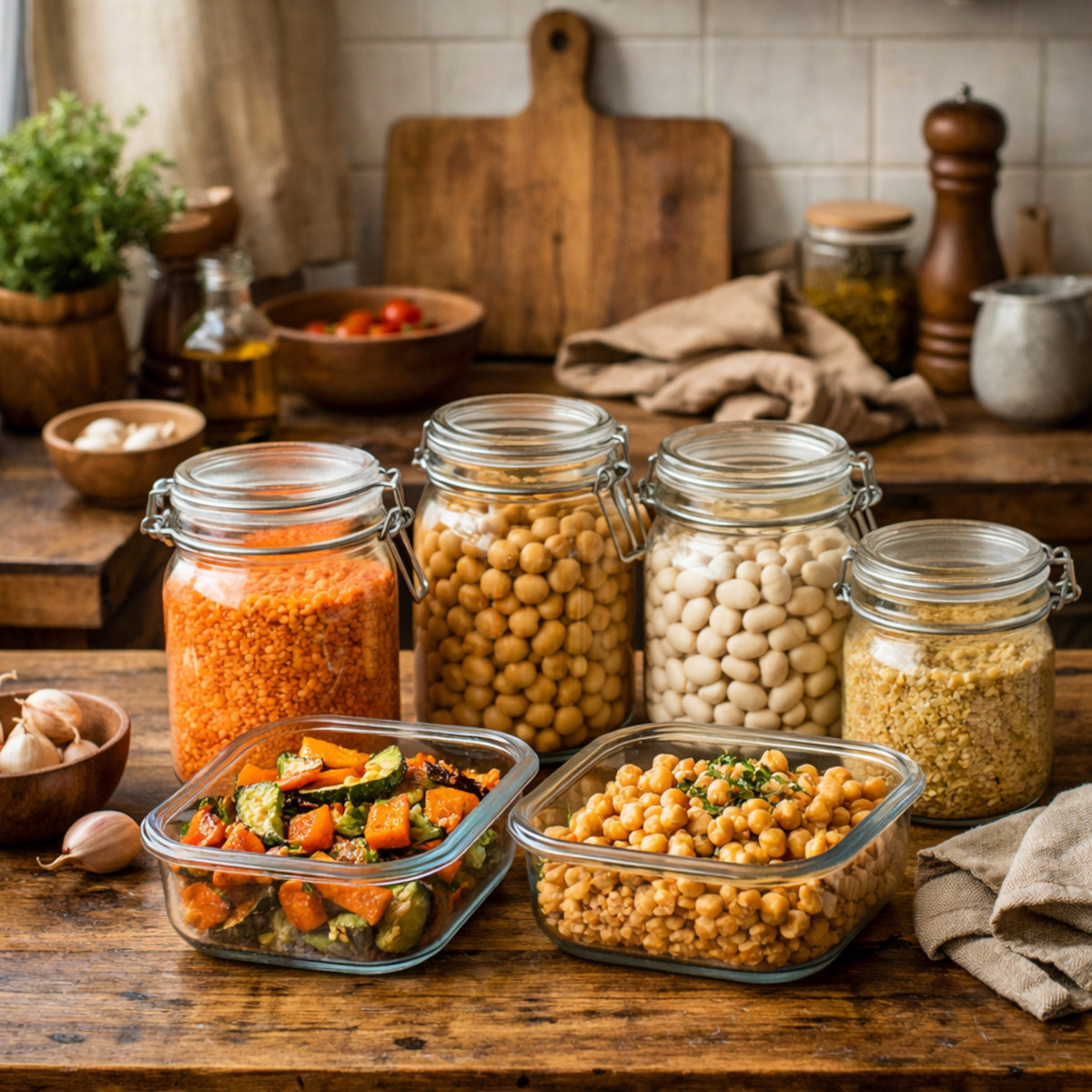 Batch cooking d’hiver veggie : lentilles, pois chiches & bonheur